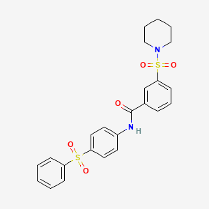 molecular formula C24H24N2O5S2 B2445651 N-(4-(phenylsulfonyl)phenyl)-3-(piperidin-1-ylsulfonyl)benzamide CAS No. 923195-13-5