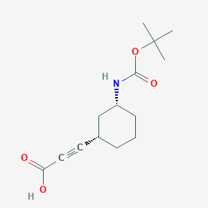 3-[(1S,3R)-3-[(2-Methylpropan-2-yl)oxycarbonylamino]cyclohexyl]prop-2-ynoic acid