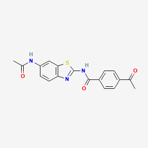 molecular formula C18H15N3O3S B2445663 N-(6-acetamidobenzo[d]thiazol-2-yl)-4-acetylbenzamide CAS No. 312605-32-6