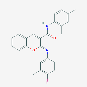 (2Z)-N-(2,4-dimethylphenyl)-2-[(4-fluoro-3-methylphenyl)imino]-2H-chromene-3-carboxamide