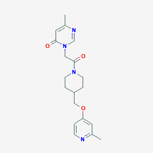 B2445669 6-Methyl-3-[2-[4-[(2-methylpyridin-4-yl)oxymethyl]piperidin-1-yl]-2-oxoethyl]pyrimidin-4-one CAS No. 2379976-22-2