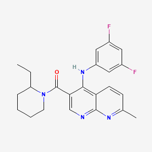molecular formula C23H24F2N4O B2445676 N-(3,5-difluorophenyl)-3-(2-ethylpiperidine-1-carbonyl)-7-methyl-1,8-naphthyridin-4-amine CAS No. 1251690-58-0