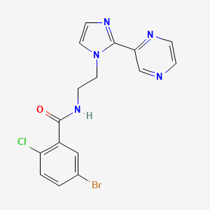 5-bromo-2-chloro-N-(2-(2-(pyrazin-2-yl)-1H-imidazol-1-yl)ethyl)benzamide