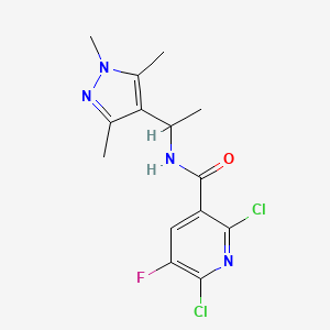 2,6-Dichloro-5-fluoro-N-[1-(1,3,5-trimethylpyrazol-4-YL)ethyl]pyridine-3-carboxamide