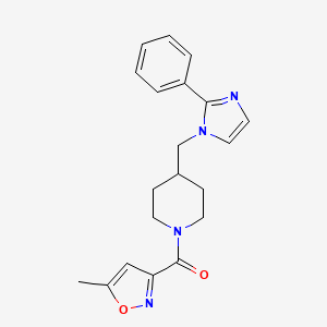 (5-methylisoxazol-3-yl)(4-((2-phenyl-1H-imidazol-1-yl)methyl)piperidin-1-yl)methanone