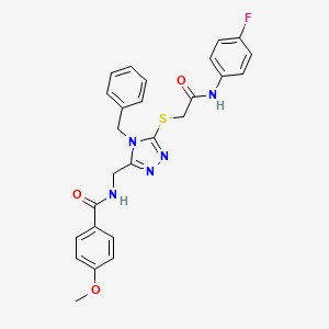 N-((4-benzyl-5-((2-((4-fluorophenyl)amino)-2-oxoethyl)thio)-4H-1,2,4-triazol-3-yl)methyl)-4-methoxybenzamide