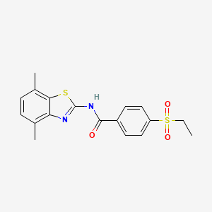 molecular formula C18H18N2O3S2 B2445723 N-(4,7-dimethylbenzo[d]thiazol-2-yl)-4-(ethylsulfonyl)benzamide CAS No. 886916-43-4