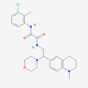 molecular formula C25H31ClN4O3 B2445729 N-(3-chloro-2-methylphenyl)-N'-[2-(1-methyl-1,2,3,4-tetrahydroquinolin-6-yl)-2-(morpholin-4-yl)ethyl]ethanediamide CAS No. 922120-49-8