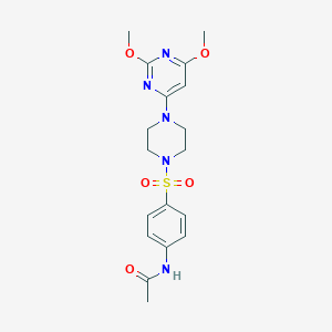 molecular formula C18H23N5O5S B2445744 N-(4-((4-(2,6-dimethoxypyrimidin-4-yl)piperazin-1-yl)sulfonyl)phenyl)acetamide CAS No. 1020979-10-5