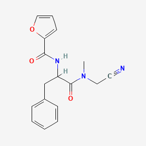 molecular formula C17H17N3O3 B2445755 N-(cyanomethyl)-2-[(furan-2-yl)formamido]-N-methyl-3-phenylpropanamide CAS No. 1427889-76-6