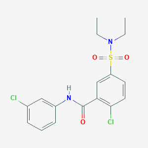 molecular formula C17H18Cl2N2O3S B2445776 2-chloro-N-(3-chlorophenyl)-5-(diethylsulfamoyl)benzamide CAS No. 1153537-12-2