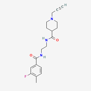 molecular formula C19H24FN3O2 B2445779 N-{2-[(3-fluoro-4-methylphenyl)formamido]ethyl}-1-(prop-2-yn-1-yl)piperidine-4-carboxamide CAS No. 1280818-78-1