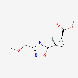 B2445789 (1S,2R)-2-[3-(Methoxymethyl)-1,2,4-oxadiazol-5-yl]cyclopropane-1-carboxylic acid CAS No. 2361609-36-9