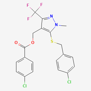 [5-[(4-chlorobenzyl)sulfanyl]-1-methyl-3-(trifluoromethyl)-1H-pyrazol-4-yl]methyl 4-chlorobenzenecarboxylate
