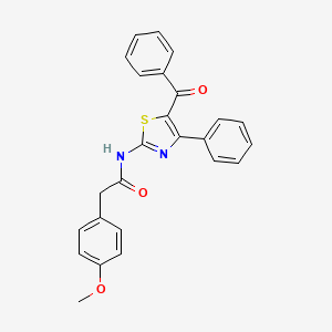 molecular formula C25H20N2O3S B2445833 N-(5-benzoyl-4-phenyl-1,3-thiazol-2-yl)-2-(4-methoxyphenyl)acetamide CAS No. 922474-35-9