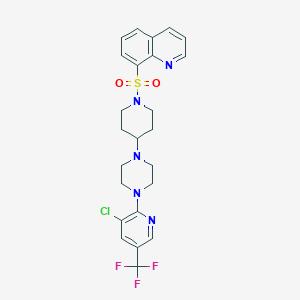8-[(4-{4-[3-Chloro-5-(trifluoromethyl)pyridin-2-yl]piperazin-1-yl}piperidin-1-yl)sulfonyl]quinoline