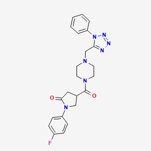 1-(4-fluorophenyl)-4-(4-((1-phenyl-1H-tetrazol-5-yl)methyl)piperazine-1-carbonyl)pyrrolidin-2-one