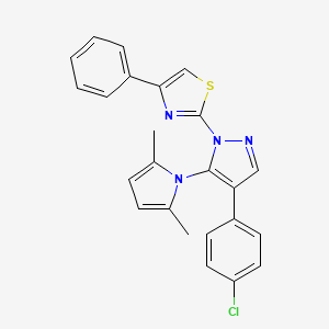 2-[4-(4-chlorophenyl)-5-(2,5-dimethyl-1H-pyrrol-1-yl)-1H-pyrazol-1-yl]-4-phenyl-1,3-thiazole