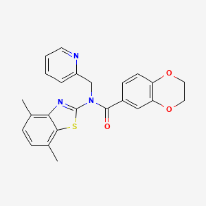 N-(4,7-dimethylbenzo[d]thiazol-2-yl)-N-(pyridin-2-ylmethyl)-2,3-dihydrobenzo[b][1,4]dioxine-6-carboxamide