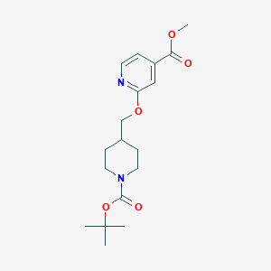 molecular formula C18H26N2O5 B2445853 Methyl 2-({1-[(tert-butoxy)carbonyl]piperidin-4-yl}methoxy)pyridine-4-carboxylate CAS No. 2309456-44-6