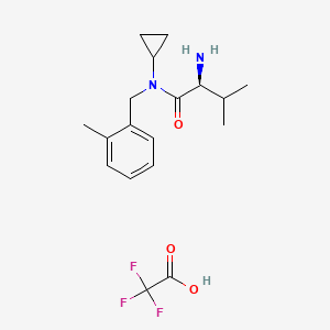 (2S)-2-Amino-N-cyclopropyl-3-methyl-N-[(2-methylphenyl)methyl]butanamide;2,2,2-trifluoroacetic acid