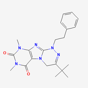 3-(tert-butyl)-7,9-dimethyl-1-phenethyl-7,9-dihydro-[1,2,4]triazino[3,4-f]purine-6,8(1H,4H)-dione