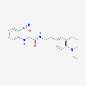 molecular formula C22H24N4O2 B2445864 N'-(2-cyanophenyl)-N-[2-(1-ethyl-1,2,3,4-tetrahydroquinolin-6-yl)ethyl]ethanediamide CAS No. 955531-02-9