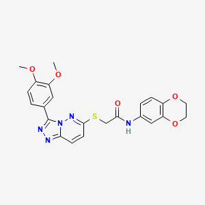 molecular formula C23H21N5O5S B2445877 N-(2,3-dihydro-1,4-benzodioxin-6-yl)-2-{[3-(3,4-dimethoxyphenyl)-[1,2,4]triazolo[4,3-b]pyridazin-6-yl]sulfanyl}acetamide CAS No. 852437-61-7
