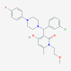 3-((3-chlorophenyl)(4-(4-fluorophenyl)piperazin-1-yl)methyl)-4-hydroxy-1-(2-methoxyethyl)-6-methylpyridin-2(1H)-one