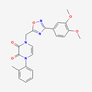 1-{[3-(3,4-Dimethoxyphenyl)-1,2,4-oxadiazol-5-yl]methyl}-4-(2-methylphenyl)-1,4-dihydro-2,3-pyrazinedione