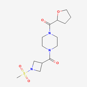(1-(Methylsulfonyl)azetidin-3-yl)(4-(tetrahydrofuran-2-carbonyl)piperazin-1-yl)methanone
