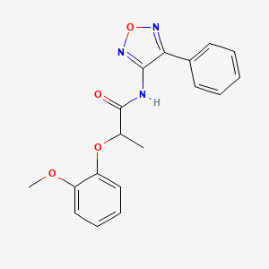 molecular formula C18H17N3O4 B2445902 2-(2-methoxyphenoxy)-N-(4-phenyl-1,2,5-oxadiazol-3-yl)propanamide CAS No. 866237-04-9