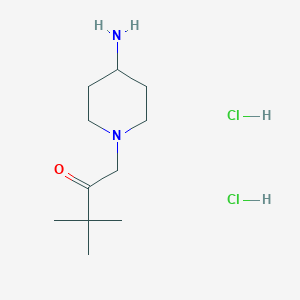 molecular formula C11H24Cl2N2O B2445903 1-(4-Aminopiperidin-1-yl)-3,3-dimethylbutan-2-one dihydrochloride CAS No. 1286273-98-0
