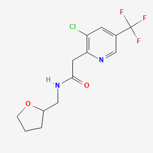 molecular formula C13H14ClF3N2O2 B2445904 2-[3-chloro-5-(trifluoromethyl)-2-pyridinyl]-N-(tetrahydro-2-furanylmethyl)acetamide CAS No. 383148-43-4