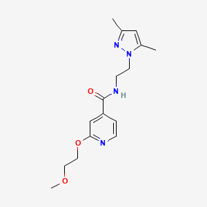 molecular formula C16H22N4O3 B2445906 N-(2-(3,5-dimethyl-1H-pyrazol-1-yl)ethyl)-2-(2-methoxyethoxy)isonicotinamide CAS No. 2034444-88-5