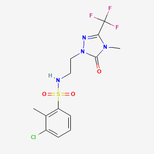 3-chloro-2-methyl-N-(2-(4-methyl-5-oxo-3-(trifluoromethyl)-4,5-dihydro-1H-1,2,4-triazol-1-yl)ethyl)benzenesulfonamide