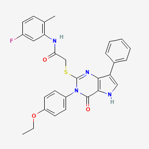 2-((3-(4-ethoxyphenyl)-4-oxo-7-phenyl-4,5-dihydro-3H-pyrrolo[3,2-d]pyrimidin-2-yl)thio)-N-(5-fluoro-2-methylphenyl)acetamide