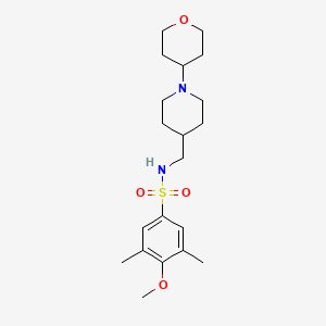 4-methoxy-3,5-dimethyl-N-((1-(tetrahydro-2H-pyran-4-yl)piperidin-4-yl)methyl)benzenesulfonamide