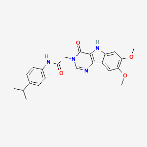 2-(7,8-dimethoxy-4-oxo-4,5-dihydro-3H-pyrimido[5,4-b]indol-3-yl)-N-(4-isopropylphenyl)acetamide