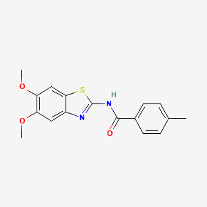 N-(5,6-dimethoxy-1,3-benzothiazol-2-yl)-4-methylbenzamide