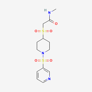 molecular formula C13H19N3O5S2 B2445949 N-methyl-2-{[1-(pyridine-3-sulfonyl)piperidin-4-yl]sulfonyl}acetamide CAS No. 1448073-56-0