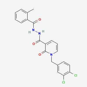 1-(3,4-dichlorobenzyl)-N'-(2-methylbenzoyl)-2-oxo-1,2-dihydropyridine-3-carbohydrazide