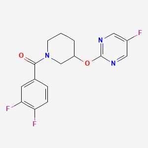 (3,4-Difluorophenyl)(3-((5-fluoropyrimidin-2-yl)oxy)piperidin-1-yl)methanone