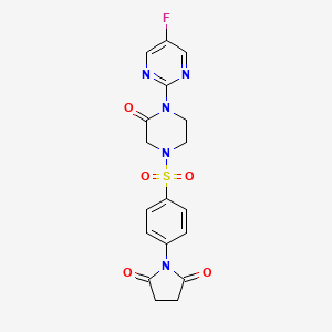 1-(4-((4-(5-Fluoropyrimidin-2-yl)-3-oxopiperazin-1-yl)sulfonyl)phenyl)pyrrolidine-2,5-dione