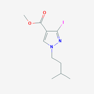molecular formula C10H15IN2O2 B2445983 Methyl 3-iodo-1-(3-methylbutyl)pyrazole-4-carboxylate CAS No. 1946822-67-8