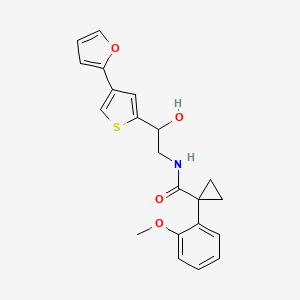 molecular formula C21H21NO4S B2445998 N-{2-[4-(furan-2-yl)thiophen-2-yl]-2-hydroxyethyl}-1-(2-methoxyphenyl)cyclopropane-1-carboxamide CAS No. 2380068-75-5