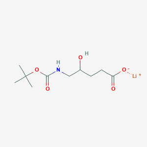 molecular formula C10H18LiNO5 B2446047 Lithium(1+) ion 5-{[(tert-butoxy)carbonyl]amino}-4-hydroxypentanoate CAS No. 2219371-99-8