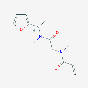 molecular formula C13H18N2O3 B2446048 N-[2-[1-(Furan-2-yl)ethyl-methylamino]-2-oxoethyl]-N-methylprop-2-enamide CAS No. 2201865-55-4