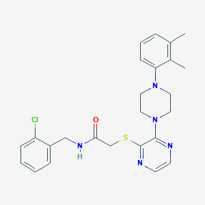 molecular formula C25H28ClN5OS B2446058 N-[(2-chlorophenyl)methyl]-2-({3-[4-(2,3-dimethylphenyl)piperazin-1-yl]pyrazin-2-yl}sulfanyl)acetamide CAS No. 1030087-52-5
