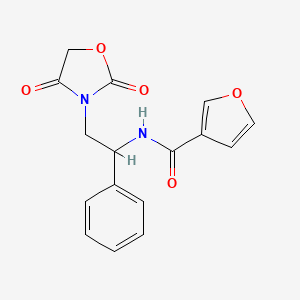 molecular formula C16H14N2O5 B2446067 N-(2-(2,4-dioxooxazolidin-3-yl)-1-phenylethyl)furan-3-carboxamide CAS No. 2034546-51-3